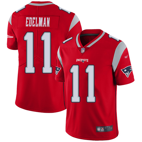 Patriots #11 Julian Edelman Red Men's Stitched Limited Inverted Legend Jersey