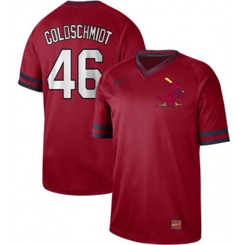 St.Louis Cardinals #46 Paul Goldschmidt Red Authentic Cooperstown Collection Stitched Jersey Men's