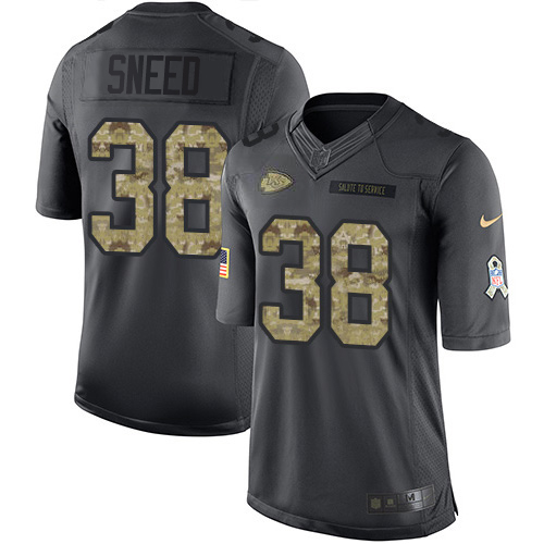 Chiefs #38 L'Jarius Sneed Black Men's Stitched Limited 2016 Salute To Service Jersey