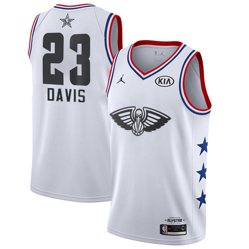 New Orleans Pelicans #23 Anthony Davis White Jordan Swingman 2019 All-Star Game Jersey Mens