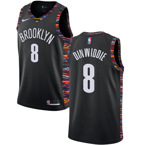 Brooklyn Nets #8 Spencer Dinwiddie Black Swingman City Edition 2018/19 Jersey Mens
