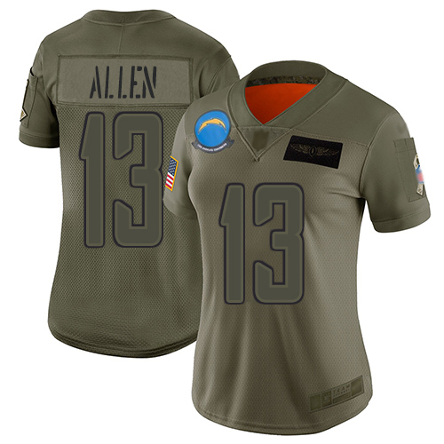 Chargers #13 Keenan Allen Camo Women's Stitched Limited 2019 Salute To Service Jersey