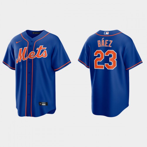 New York New York Mets #23 Javier Baez Men's Royal Alternate Jersey Men's