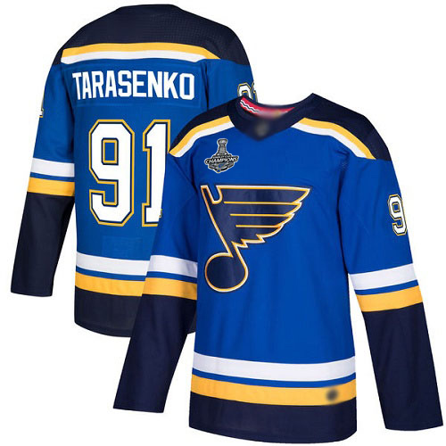 Adidas St. Louis Blues #91 Vladimir Tarasenko Blue Home Authentic Stanley Cup Champions Stitched Jersey Men's