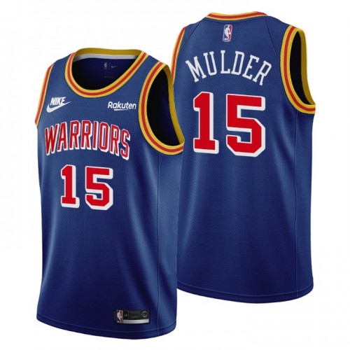 Golden State Golden State Warriors #15 Mychal Mulder Mens Releases Classic Edition 75th Anniversary Jersey Blue Mens