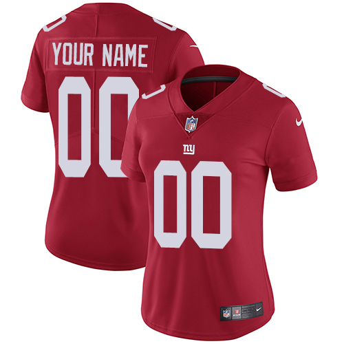 New York Giants Customized Red Alternate Stitched Vapor Untouchable Limited Women's Jersey