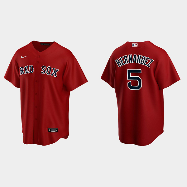 Men's Youth Women's Boston Red Sox #5 Enrique Hernandez Cool Base Alternate Jersey - Red