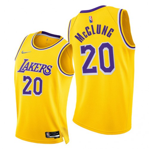 Los Angeles Lakers #20 Mac Mcclung Mens 2021-22 75th Diamond Anniversary Jersey Gold Mens