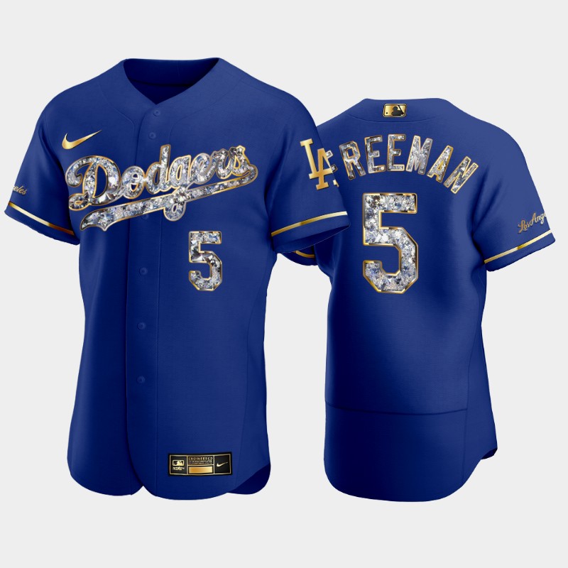 Los Angeles Dodgers #5 Freddie Freeman Royal Diamond Edition Men's Jersey