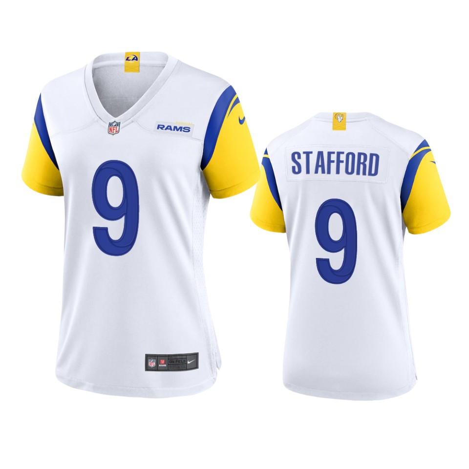 Los Angeles Rams #9 Matthew Stafford Women's Alternate Game Jersey - White