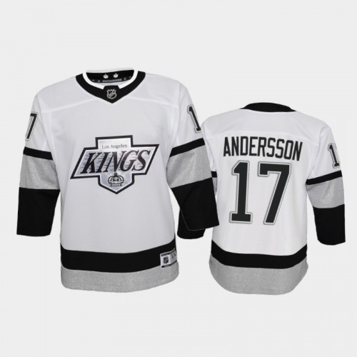 Adidas Los Angeles Kings #17 Lias Andersson Youth 2021-22 Alternate Game Jersey - White Youth