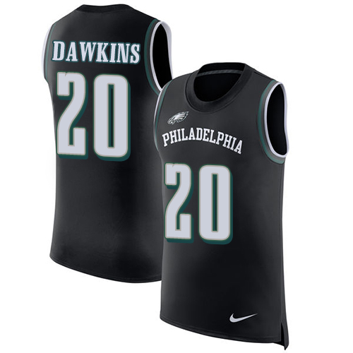Eagles #20 Brian Dawkins Black Alternate Men's Stitched Limited Rush Tank Top Jersey