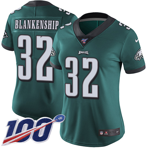 Eagles #32 Reed Blankenship Green Team Color Women's Stitched 100th Season Vapor Untouchable Limited Jersey