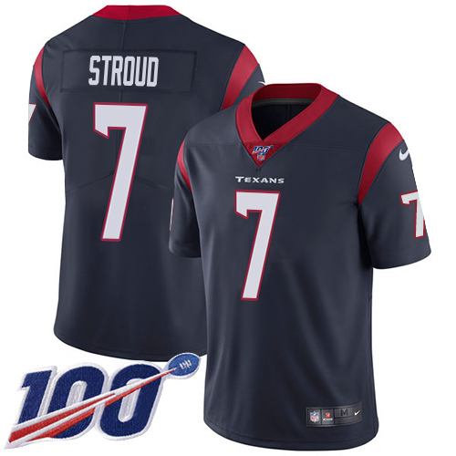 Texans #7 C.J. Stroud Navy Blue Team Color Youth Stitched 100th Season Vapor Untouchable Limited Jersey