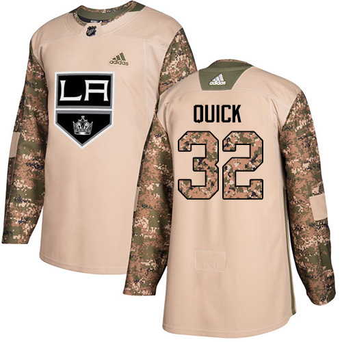 Adidas Los Angeles Kings #32 Jonathan Quick Camo Authentic 2017 Veterans Day Stitched Youth Jersey Youth