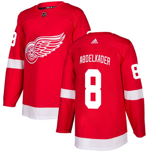 Adidas Detroit Red Wings #8 Justin Abdelkader Red Home Authentic Stitched Jersey Men's