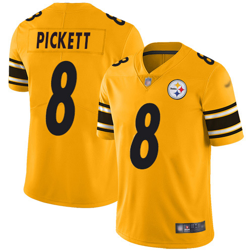 Steelers #8 Kenny Pickett Gold Men's Stitched Limited Inverted Legend Jersey