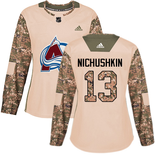 Adidas Colorado Avalanche #13 Valeri Nichushkin Camo Women's Authentic 2017 Veterans Day Stitched Jersey Womens