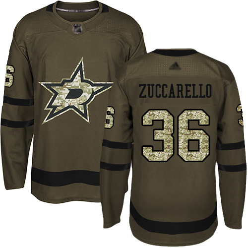 Adidas Dallas Stars #36 Mats Zuccarello Green Salute to Service Youth Stitched Jersey Youth