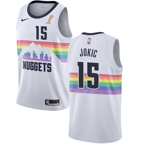 Denver Nuggets #15 Nikola Jokic White Swingman City Edition 2023 Finals Champions Jersey
