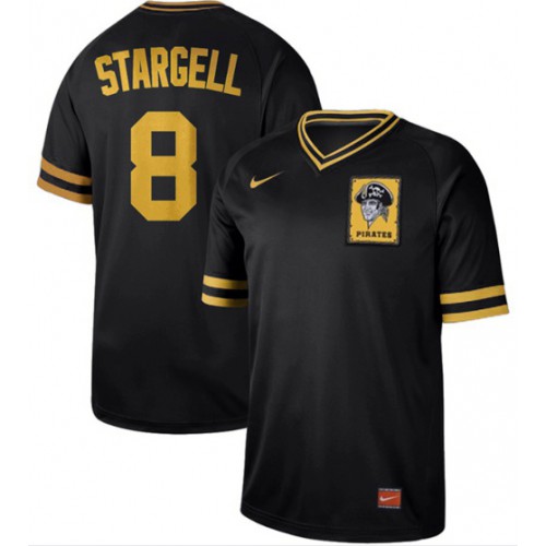 Pittsburgh Pirates #8 Willie Stargell Black Authentic Cooperstown Collection Stitched Jersey Men's