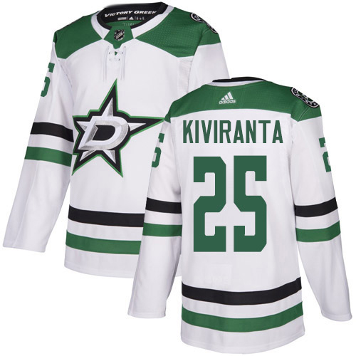 Adidas Dallas Stars #25 Joel Kiviranta White Road Authentic Stitched Jersey Men's