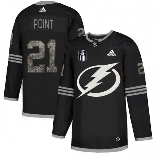 Adidas Tampa Bay Lightning #21 Brayden Point Black 2022 Stanley Cup Final Patch Authentic Classic Stitched Jersey Men's