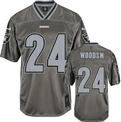 Raiders #24 Charles Woodson Grey Youth Stitched Elite Vapor Jersey