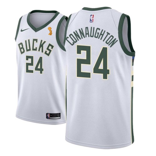 Milwaukee Bucks #24 Pat Connaughton Womens 2021 Finals Champions Swingman Association Edition Jersey White Womens