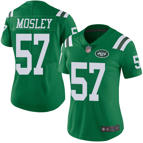 Jets #57 C.J. Mosley Green Women's Stitched Limited Rush Jersey