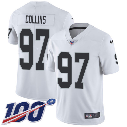 Las Vegas Raiders #97 Maliek Collins White Men's Stitched 100th Season Vapor Untouchable Limited Jersey Men's