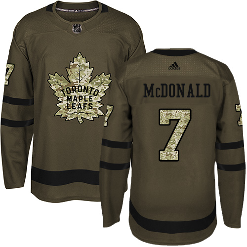 Adidas Maple Toronto Maple Leafs #7 Lanny McDonald Green Salute to Service Stitched Jersey Men's