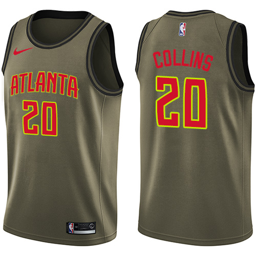 Atlanta Hawks #20 John Collins Green Swingman Salute to Service Jersey Mens