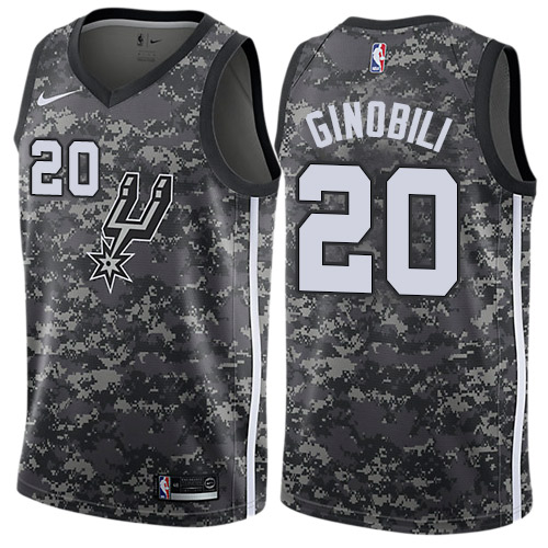 San Antonio Spurs #20 Manu Ginobili Black Swingman City Edition 2018/19 Jersey Mens