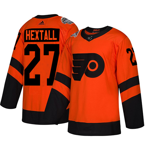 Adidas Philadelphia Flyers #27 Ron Hextall Orange Authentic 2019 Stadium Series Stitched Jersey Men's