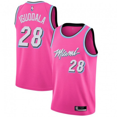 Miami Heat #28 Andre Iguodala Pink Youth Swingman Earned Edition Jersey Youth