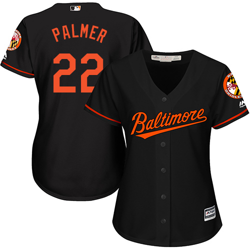 Baltimore Orioles #22 Jim Palmer Black Alternate Women's Stitched Jersey Womens