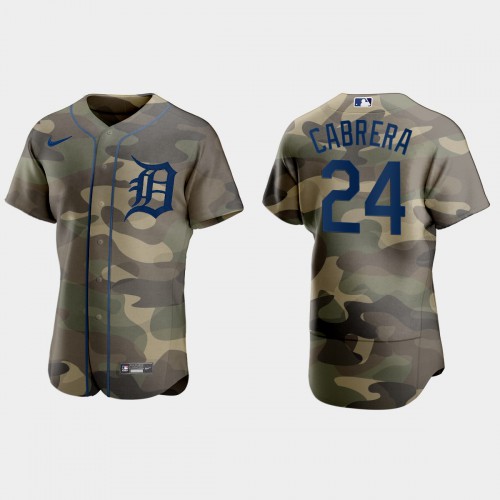 Detroit Detroit Tigers #24 Miguel Cabrera Men's 2021 Armed Forces Day Authentic Jersey -Camo Men's