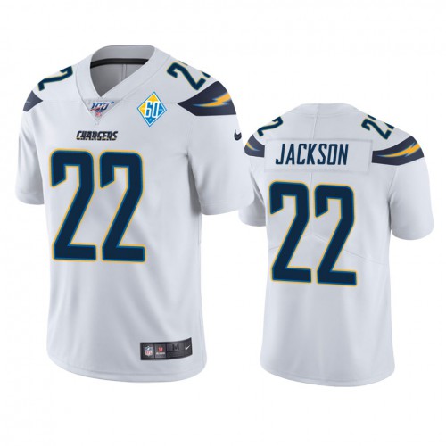 Los Angeles Los Angeles Chargers #22 Justin Jackson White 60th Anniversary Vapor Limited Jersey Men's