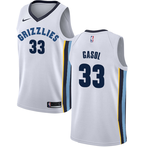 Memphis Grizzlies #33 Marc Gasol White Youth Swingman Association Edition Jersey Youth