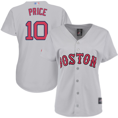 Boston Red Sox #10 David Price Grey Road Women's Stitched Jersey Womens
