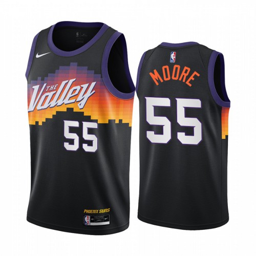 Phoenix Suns #55 ETwaun Moore Black Swingman 2020-21 City Edition Jersey Mens