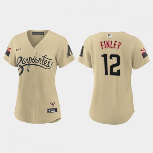 Arizona Arizona Diamondbacks #12 Steve Finley Women's 2021 City Connect Jersey Gold Womens
