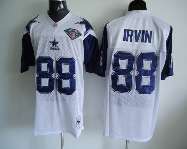 Mitchell & Ness Cowboys #88 Michael Irvin White Throwback Stitched Jersey