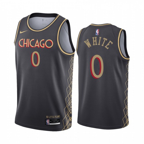 Chicago Bulls #0 Coby White Black Womens Swingman 2020-21 City Edition Jersey Womens