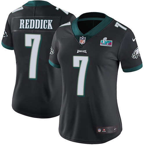 Eagles #7 Haason Reddick Black Alternate Super Bowl LVII Patch Women's Stitched Vapor Untouchable Limited Jersey