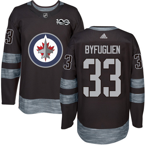 Adidas Winnipeg Jets #33 Dustin Byfuglien Black 1917-2017 100th Anniversary Stitched Jersey Men's