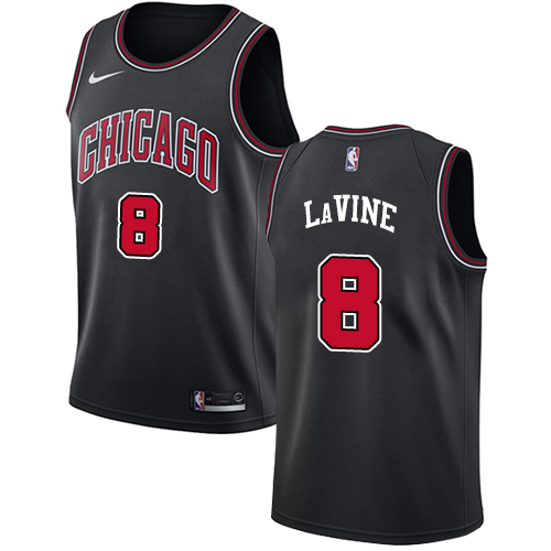 Chicago Bulls #8 Zach LaVine Black Youth Swingman Statement Edition Jersey Youth