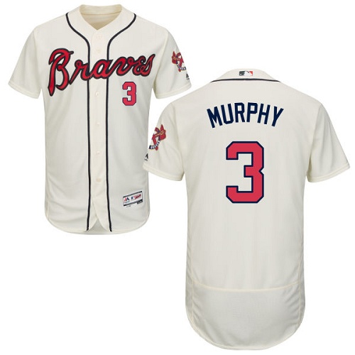 Atlanta Braves #3 Dale Murphy Cream Flexbase Authentic Collection Stitched Jersey Men's