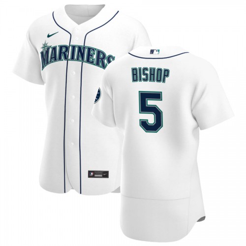 Seattle Seattle Mariners #5 Braden Bishop Men's White Home 2020 Authentic Player Jersey Men's